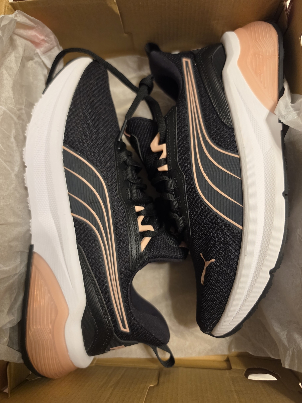 PUMA Women's Black and Blush Running Shoes